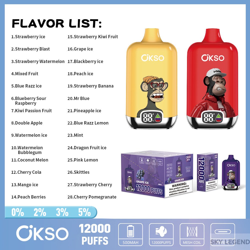 OKSO-DIJITAL-BOX-12000-PUFF wholesale disposable vapes with flavor switching